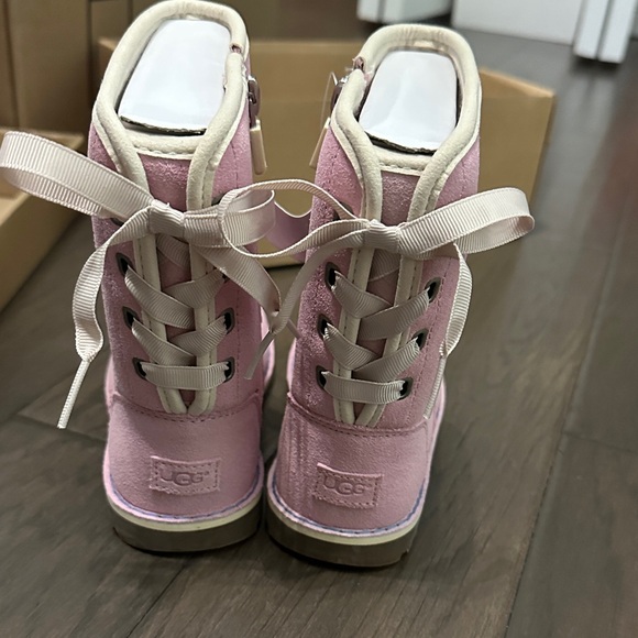 UGG Kids Pink Lace-Up Boots - Picture 1 of 6